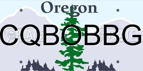 CQBOBBG Oregon License Plate