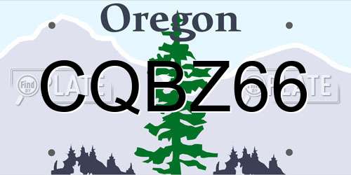CQBZ66 Oregon License Plate