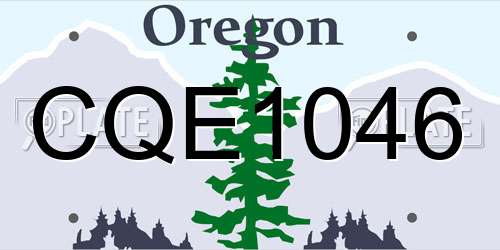 CQE1046 Oregon License Plate