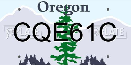 CQE61C Oregon License Plate