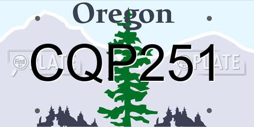 CQP251 Oregon License Plate
