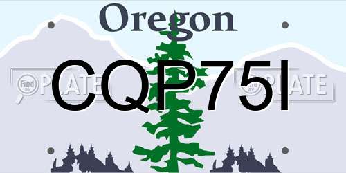 CQP75I Oregon License Plate
