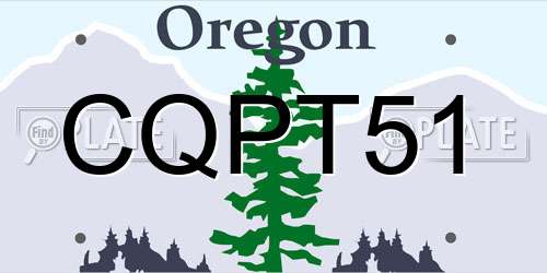 CQPT51 Oregon License Plate