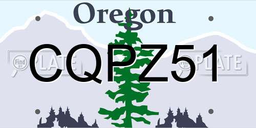 CQPZ51 Oregon License Plate