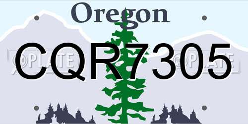 CQR7305 Oregon License Plate