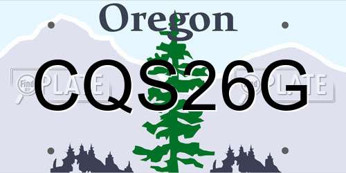 CQS26G Oregon License Plate