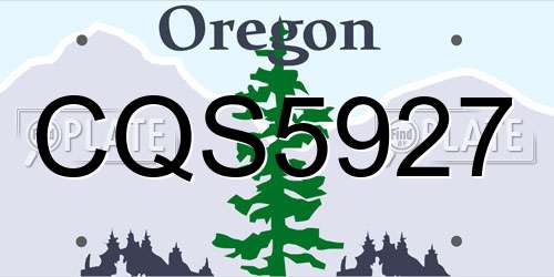 CQS5927 Oregon License Plate