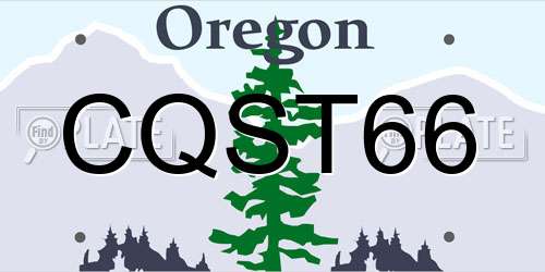 CQST66 Oregon License Plate