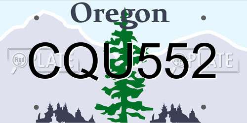 CQU552 Oregon License Plate