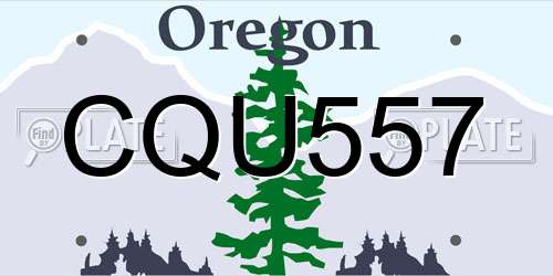 CQU557 Oregon License Plate
