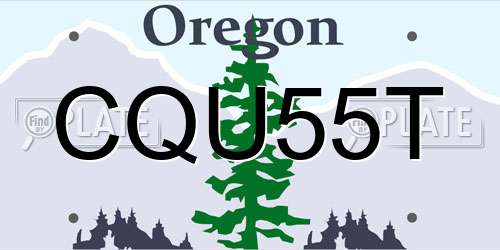 CQU55T Oregon License Plate