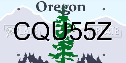 CQU55Z Oregon License Plate