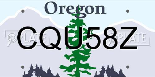 CQU58Z Oregon License Plate