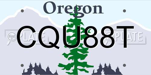 CQU88T Oregon License Plate