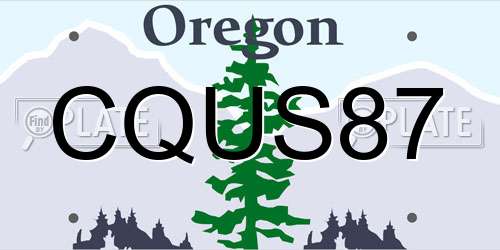 CQUS87 Oregon License Plate
