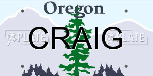 CRAIG Oregon License Plate