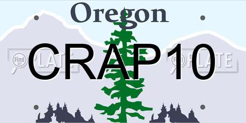 CRAP10 Oregon License Plate