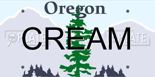 CREAM Oregon License Plate