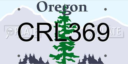 CRL369 Oregon License Plate