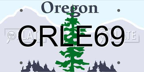 CRLE69 Oregon License Plate