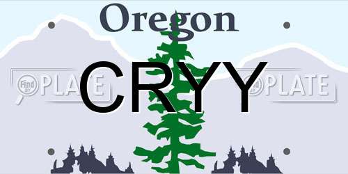 CRYY Oregon License Plate