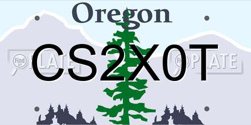 CS2X0T Oregon License Plate