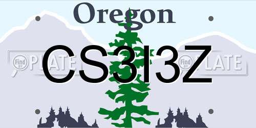 CS3I3Z Oregon License Plate
