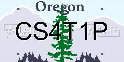 CS4T1P Oregon License Plate