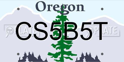 CS5B5T Oregon License Plate