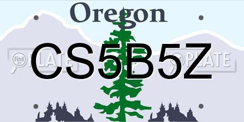 CS5B5Z Oregon License Plate