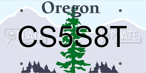 CS5S8T Oregon License Plate