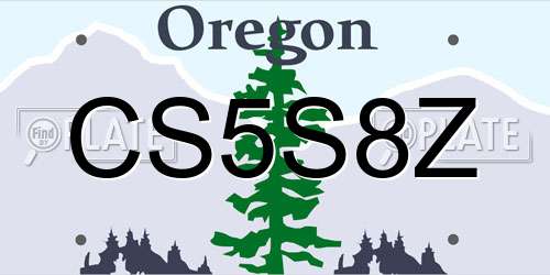 CS5S8Z Oregon License Plate