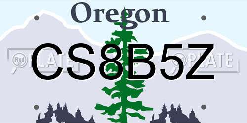 CS8B5Z Oregon License Plate