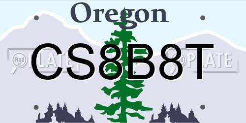CS8B8T Oregon License Plate