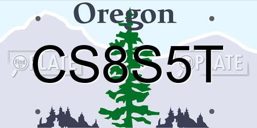 CS8S5T Oregon License Plate
