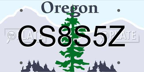 CS8S5Z Oregon License Plate