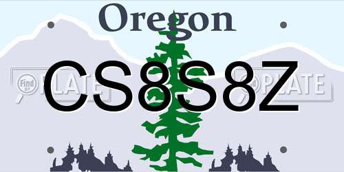 CS8S8Z Oregon License Plate