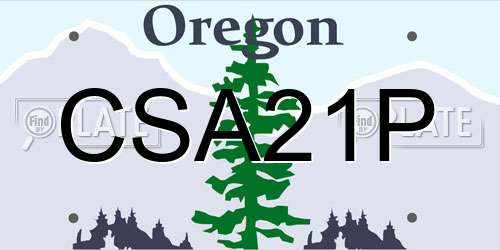CSA21P Oregon License Plate