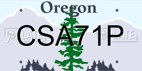 CSA71P Oregon License Plate