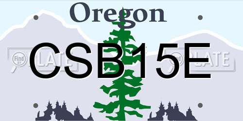 CSB15E Oregon License Plate