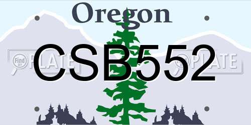 CSB552 Oregon License Plate