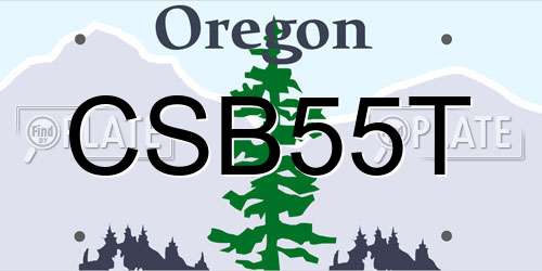 CSB55T Oregon License Plate