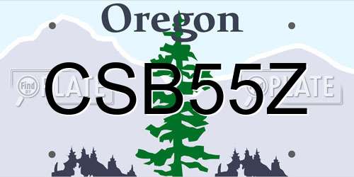 CSB55Z Oregon License Plate