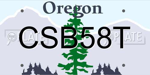CSB58T Oregon License Plate