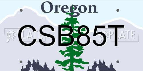 CSB85T Oregon License Plate