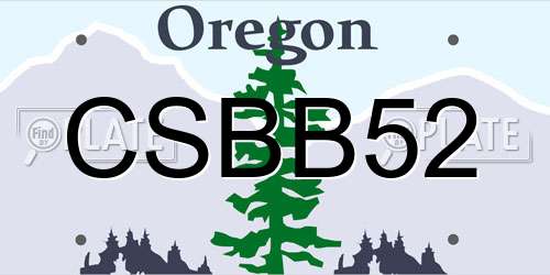 CSBB52 Oregon License Plate