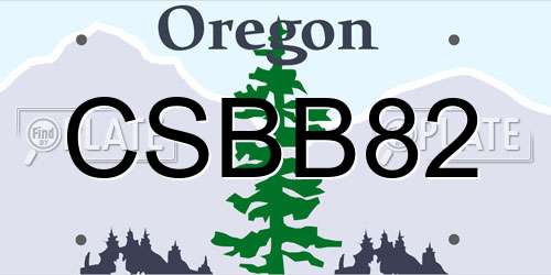 CSBB82 Oregon License Plate
