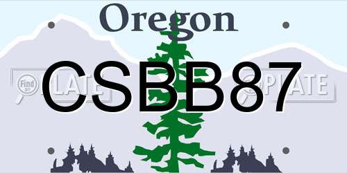 CSBB87 Oregon License Plate