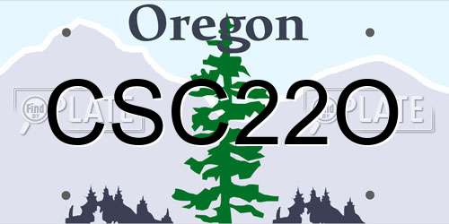 CSC22O Oregon License Plate