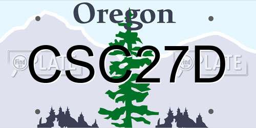 CSC27D Oregon License Plate